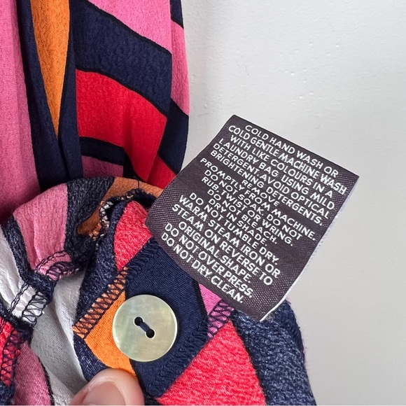 Mister Zimi Shift Mini Dress Multicoloured Stripes Ruffle Boho Hippie Size S 10 - Picture 7 of 9